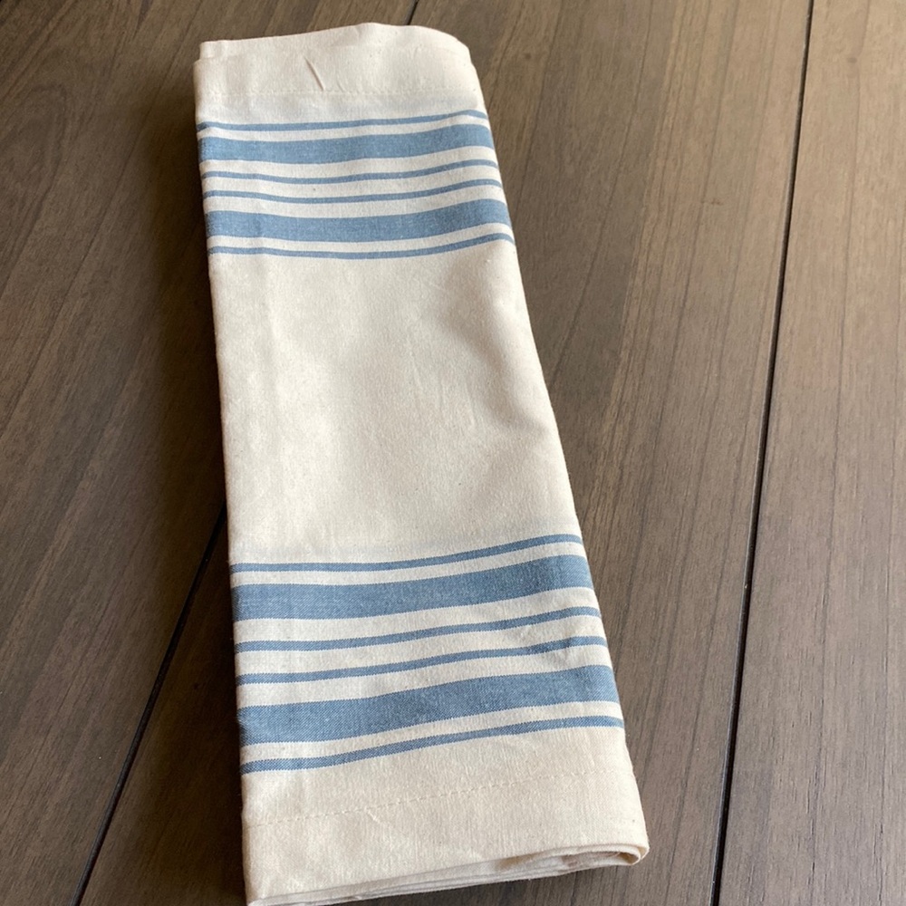 World Market 16” x 90” table runner, blue & ivory